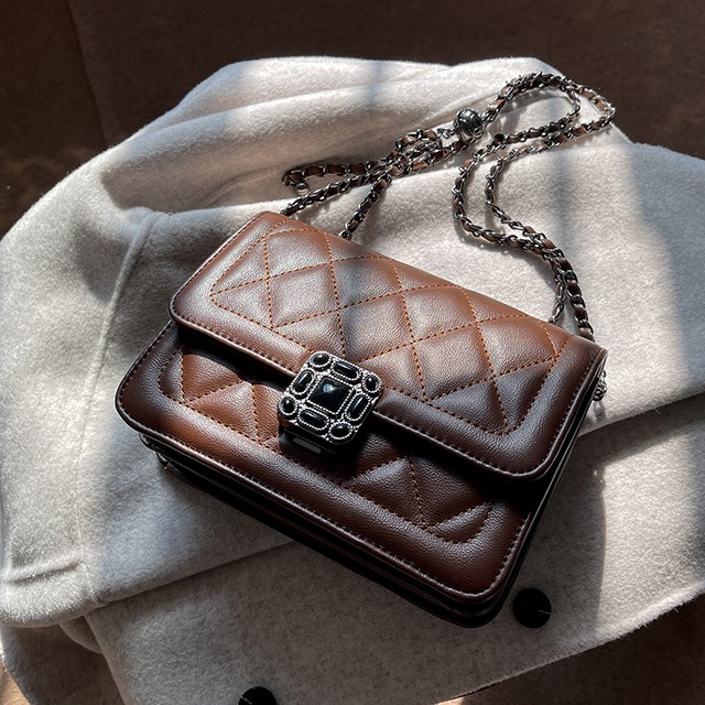 オータムウィンターチェーン 秋物 冬物 スクウェア ハンドバッグ メッセンジャーバッグ 手作りハンドバック27328240315