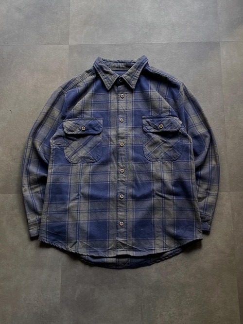 STORMY KROMER チェック ネルシャツ USA製 ヘビーネル M相当 青