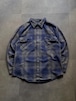 STORMY KROMER チェック ネルシャツ USA製 ヘビーネル M相当 青