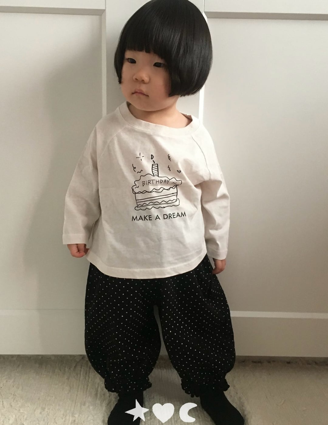送料無料【予約】/  babyハッピーラグランTシャツ  /lalaland