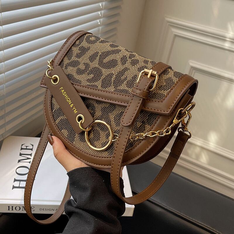 レオパードプリント柄オータムウィンター 秋物 冬物 メッセンジャーバッグ サドルバッグ シートバッグ Tiancai_Wing_Bag81351702427