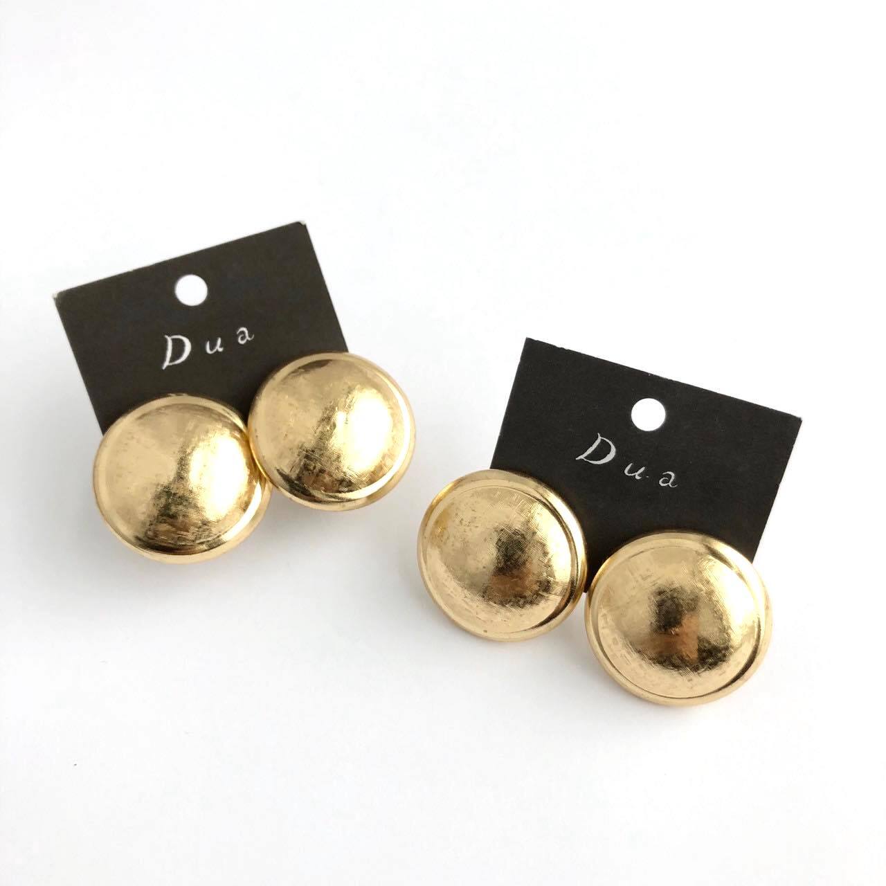 再入荷〉USA真鍮ラウンドカボションの〈ピアス/イヤリング〉 ＊チタン