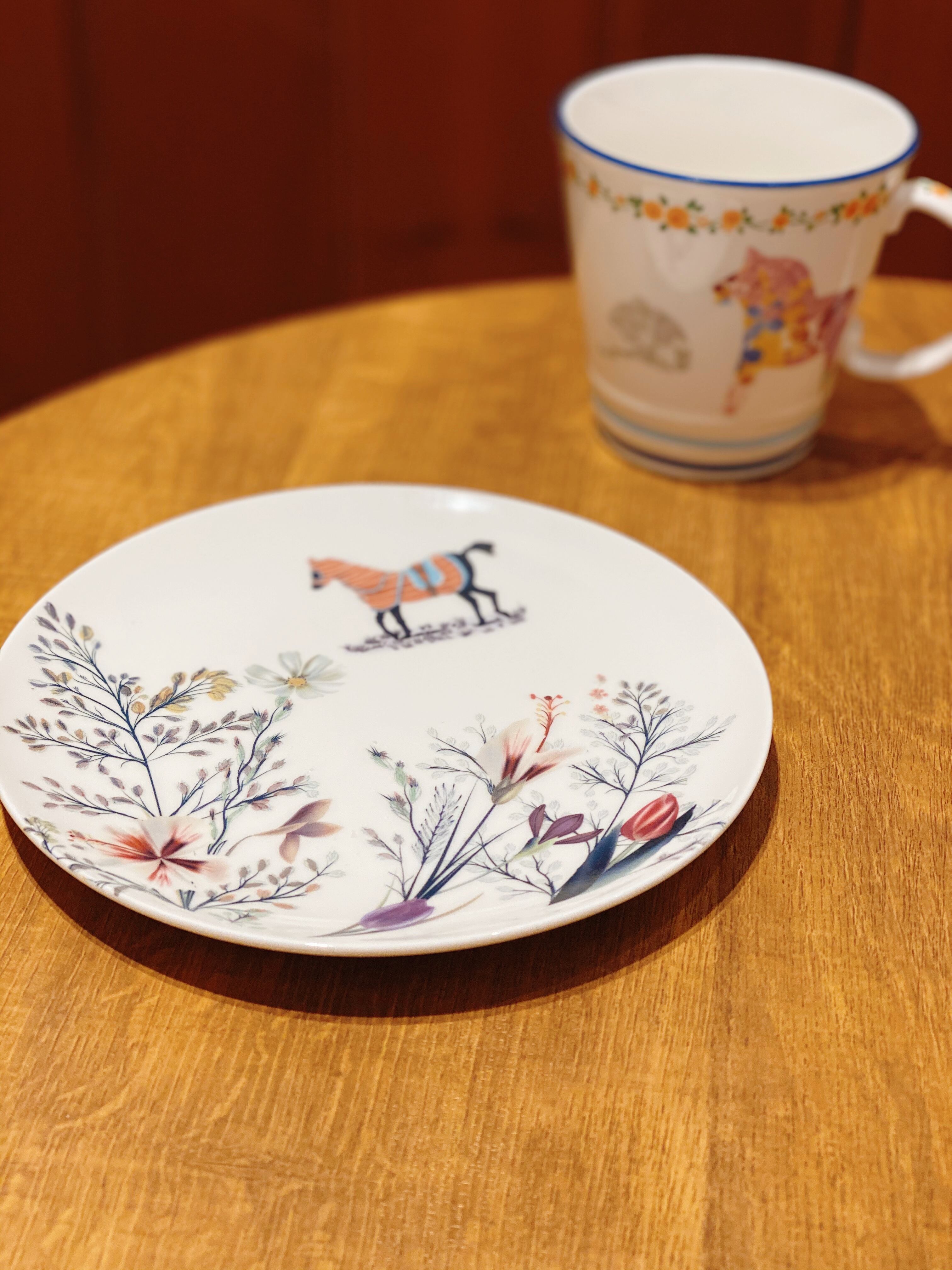 ホースプレート18cm ガーデンフラワー柄