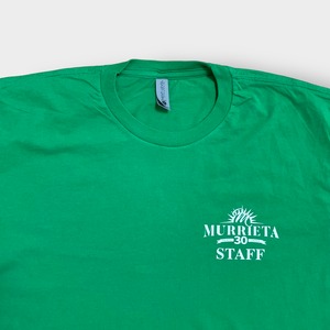 【NEXTLEVEL】MURRIETA ワンポイント ロゴ Tシャツ バックプリント グリーン 半袖 us古着