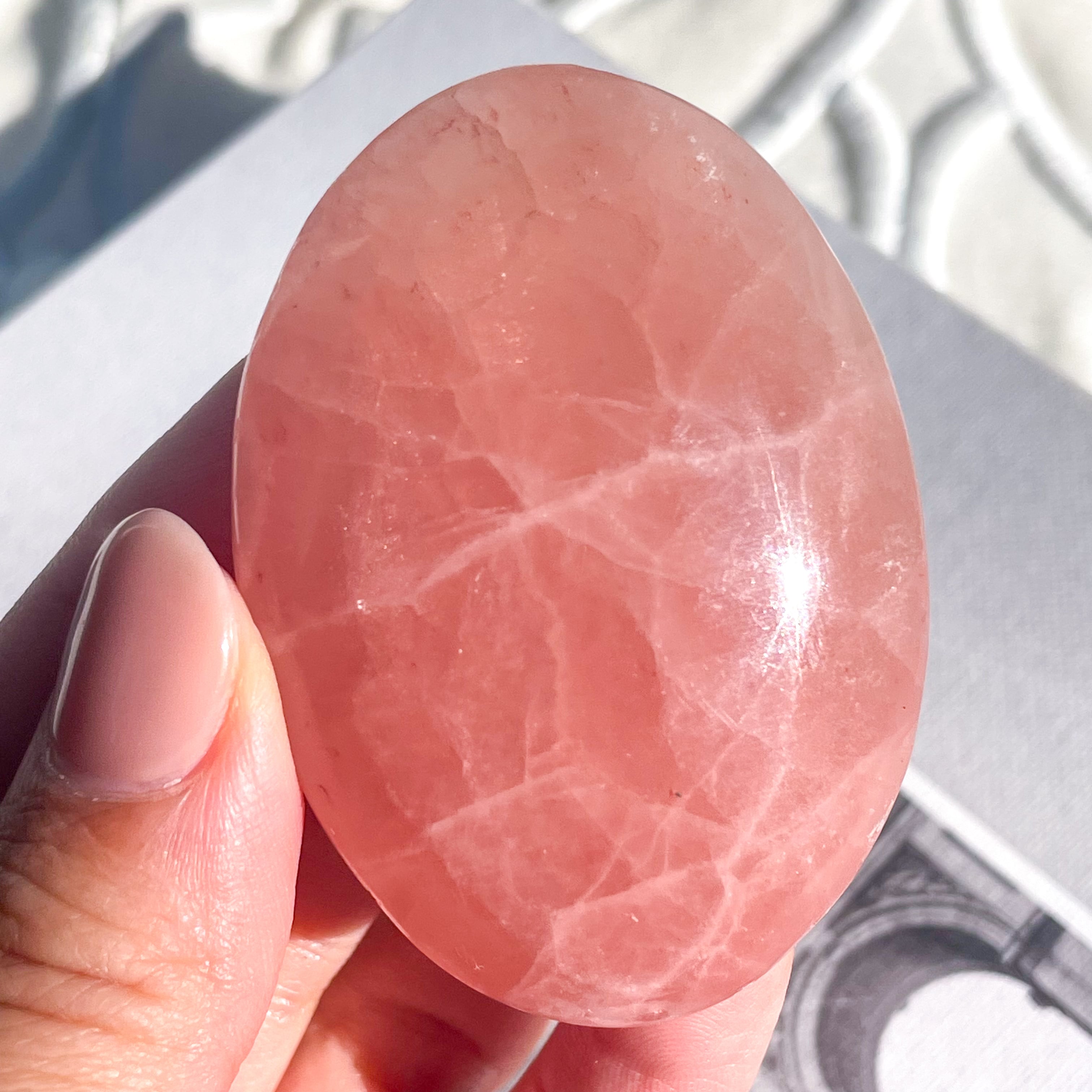 Rose Calcite Palm 2 ✧ ローズカルサイト | FLUXY - 天然石と鉱物のお