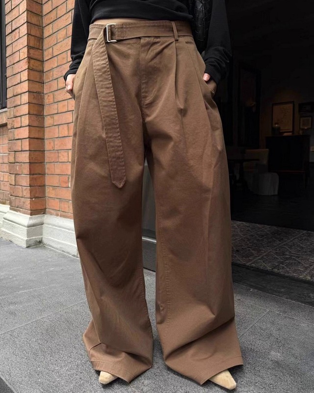 ボリュームストレートワイドパンツ 3color A0542