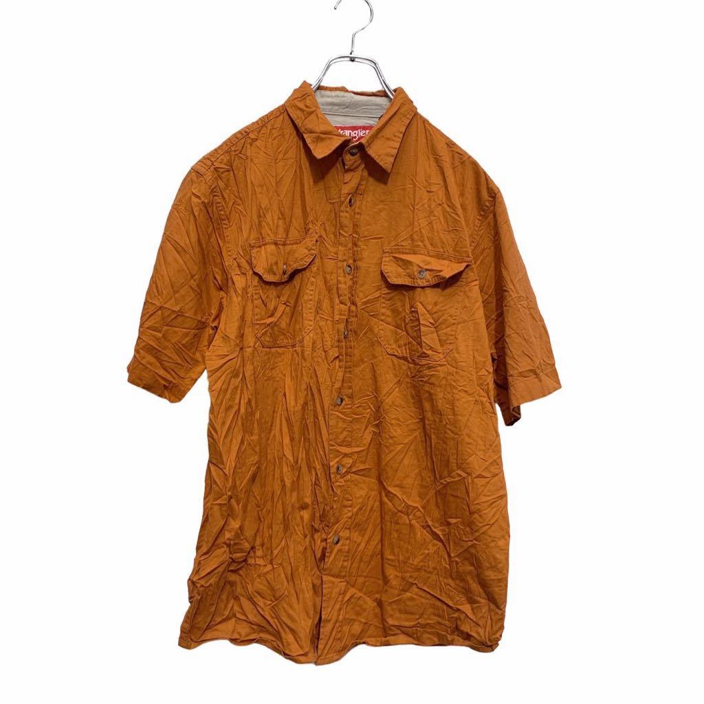 Wrangler ダブルポケット 半袖シャツ Mサイズ ラングラー オレンジ