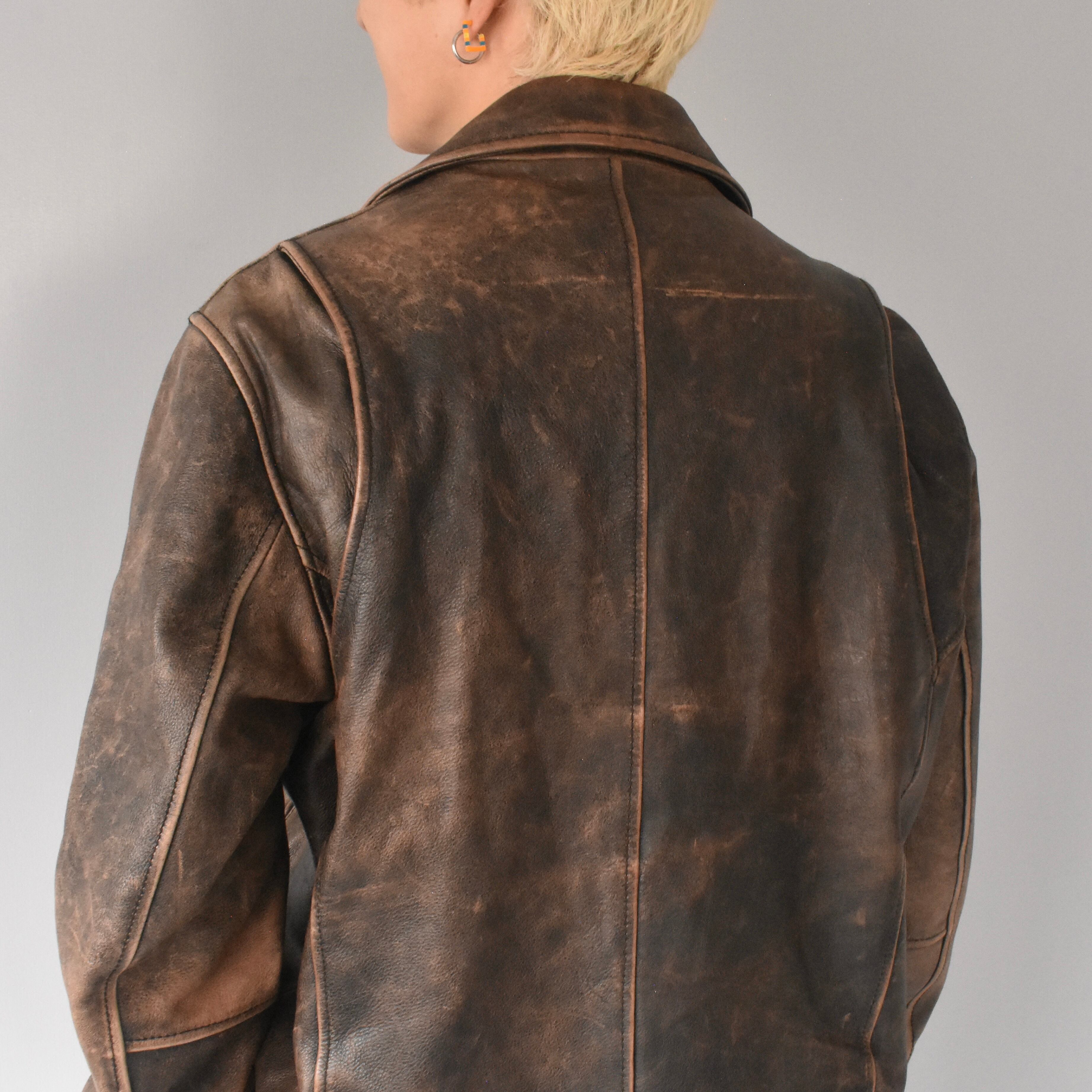 Good Aging Zip-up Genuine Leather Jacket | FINCH vintage and