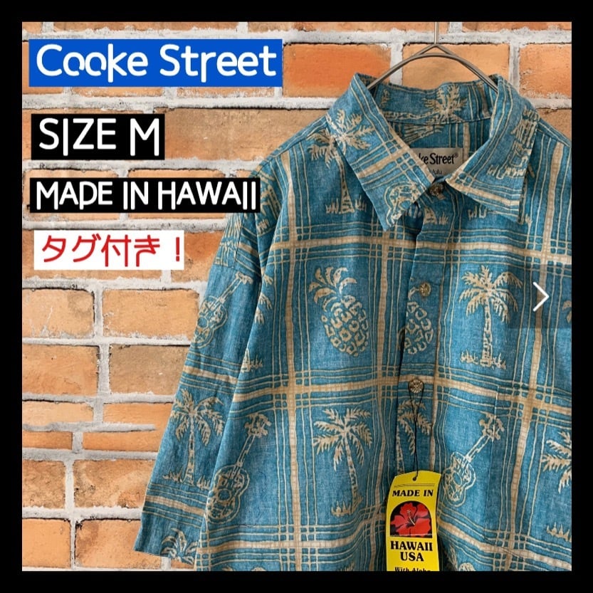 CookeStreet(USA)ビンテージコットンアロハシャツ　ネイビー