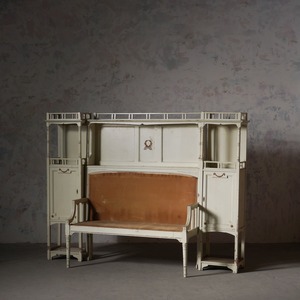 ベンチ/チェアーキャビネット/空間装飾/1880年代/パイン材/フランス家具/アンティーク/ディスプレイ