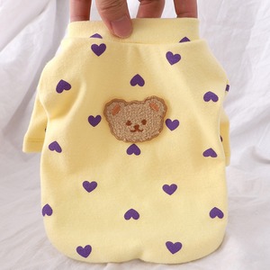 【PET】2色展開クマロゴ入りハート柄Tシャツ