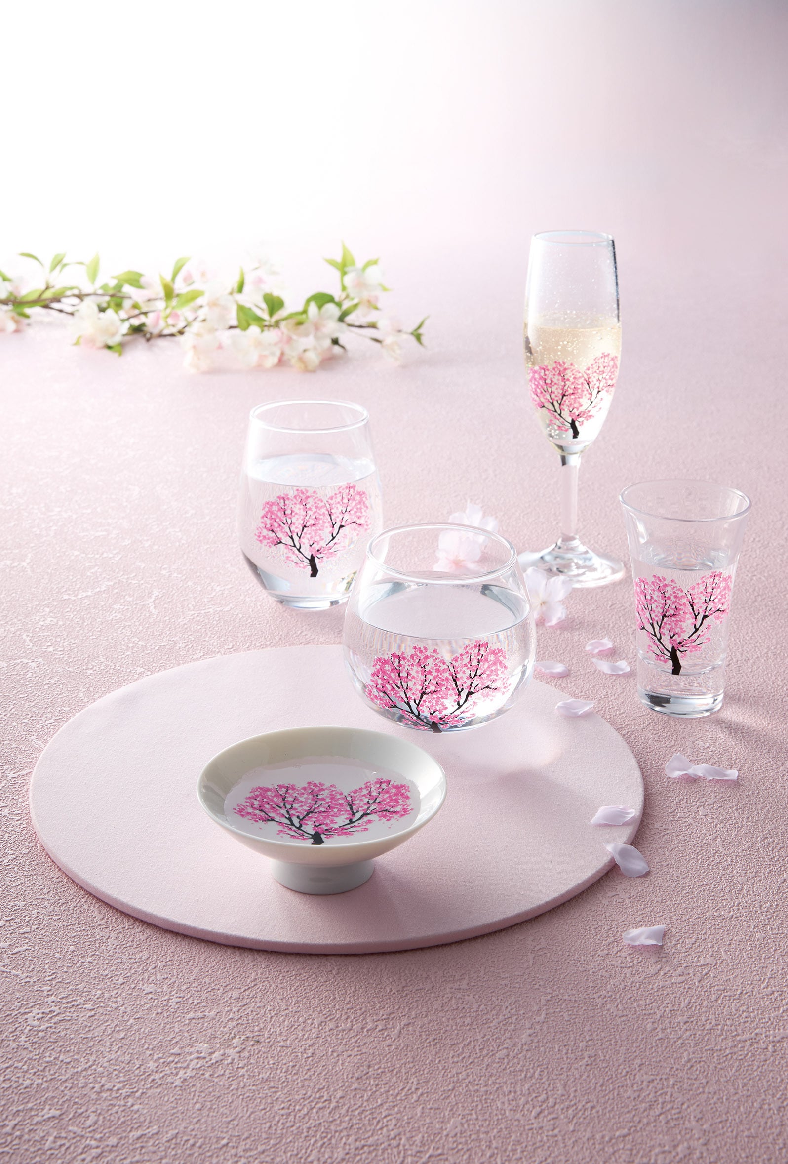 0100-003-00】『冷感桜』『グラス天開ペアセット』 * 春 桜 グラス