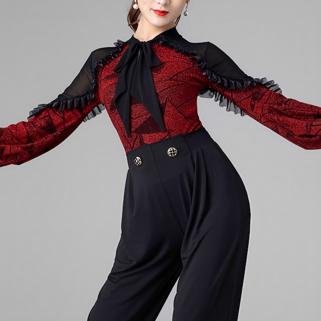 エレガントバルーンスリーブ ダンストップス 【レオタードタイプ】 ds0285