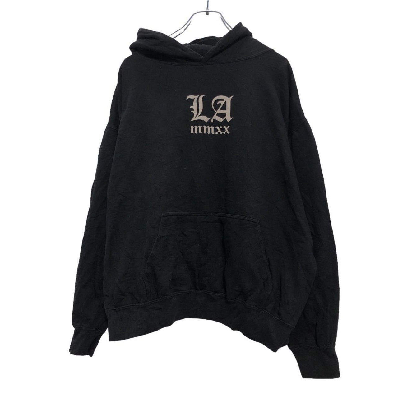 FASHION NOVA MN プリント スウェット パーカー L ブラック ホワイト 