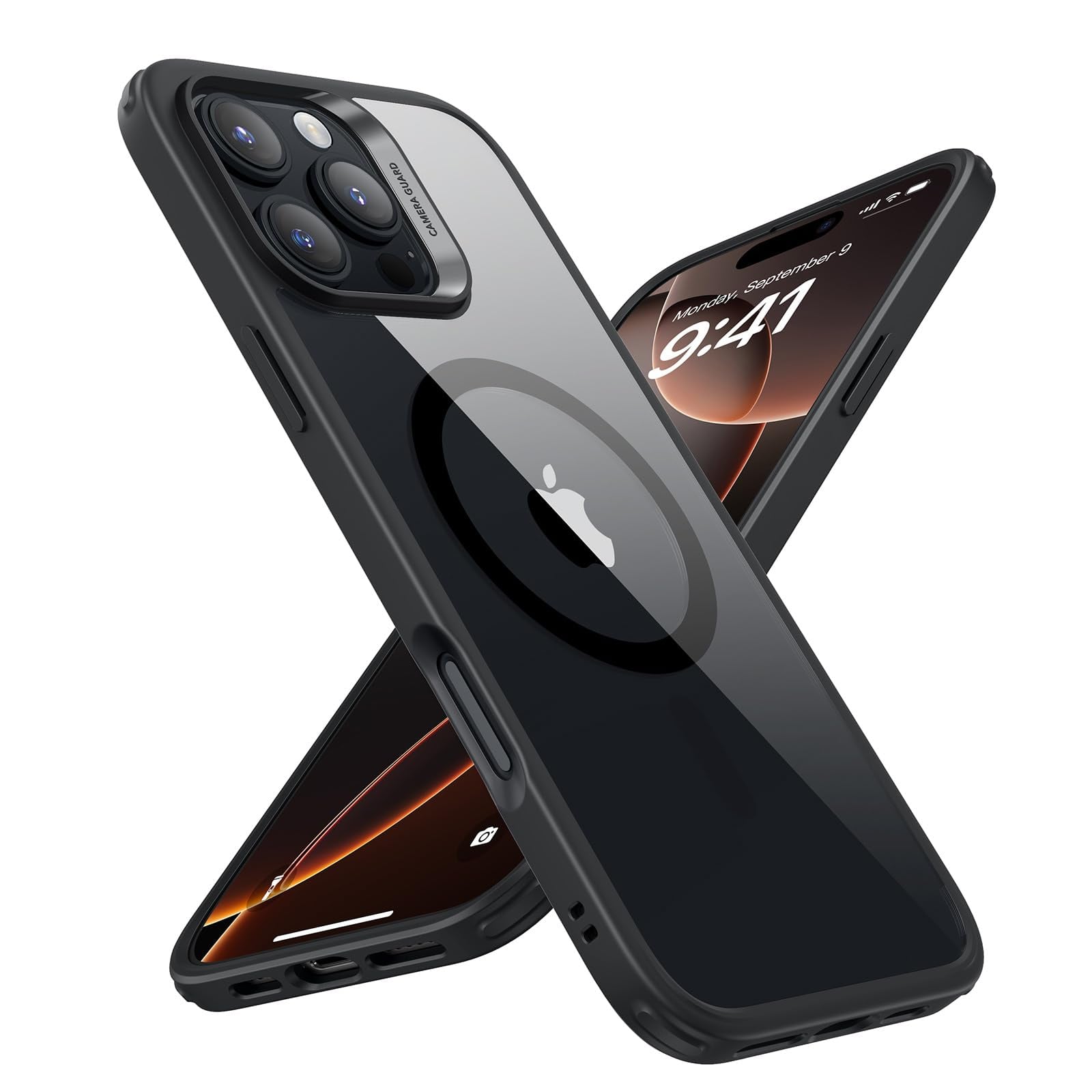 【在庫処分】【米軍MIL規格・Magsafe対応】ESR iPhone 16 Pro Max ケース MagSafe対応 いphone16promax ケース 耐衝撃軍用規格保護 いphone16pro max 用マグネットスマホケース Classicハイブリッドケース(HaloLock) クリア_ブラック