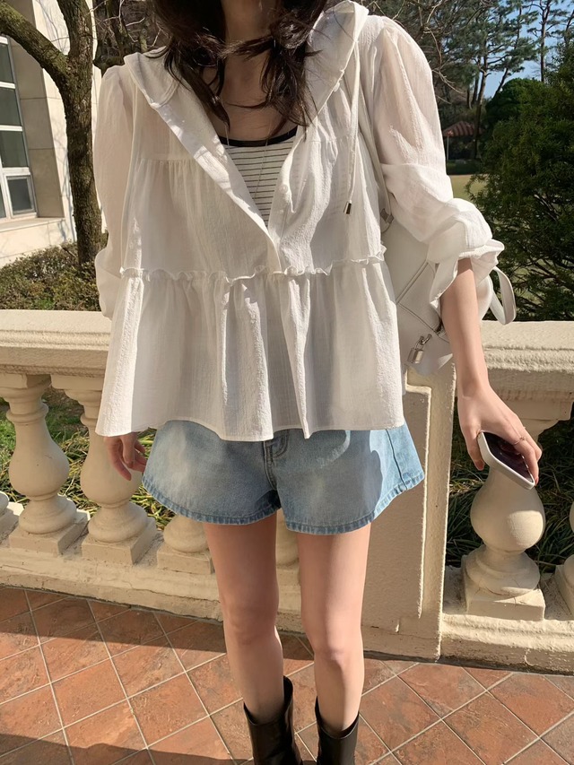 (予約) mellounge  / Nana hood blouse 1color
