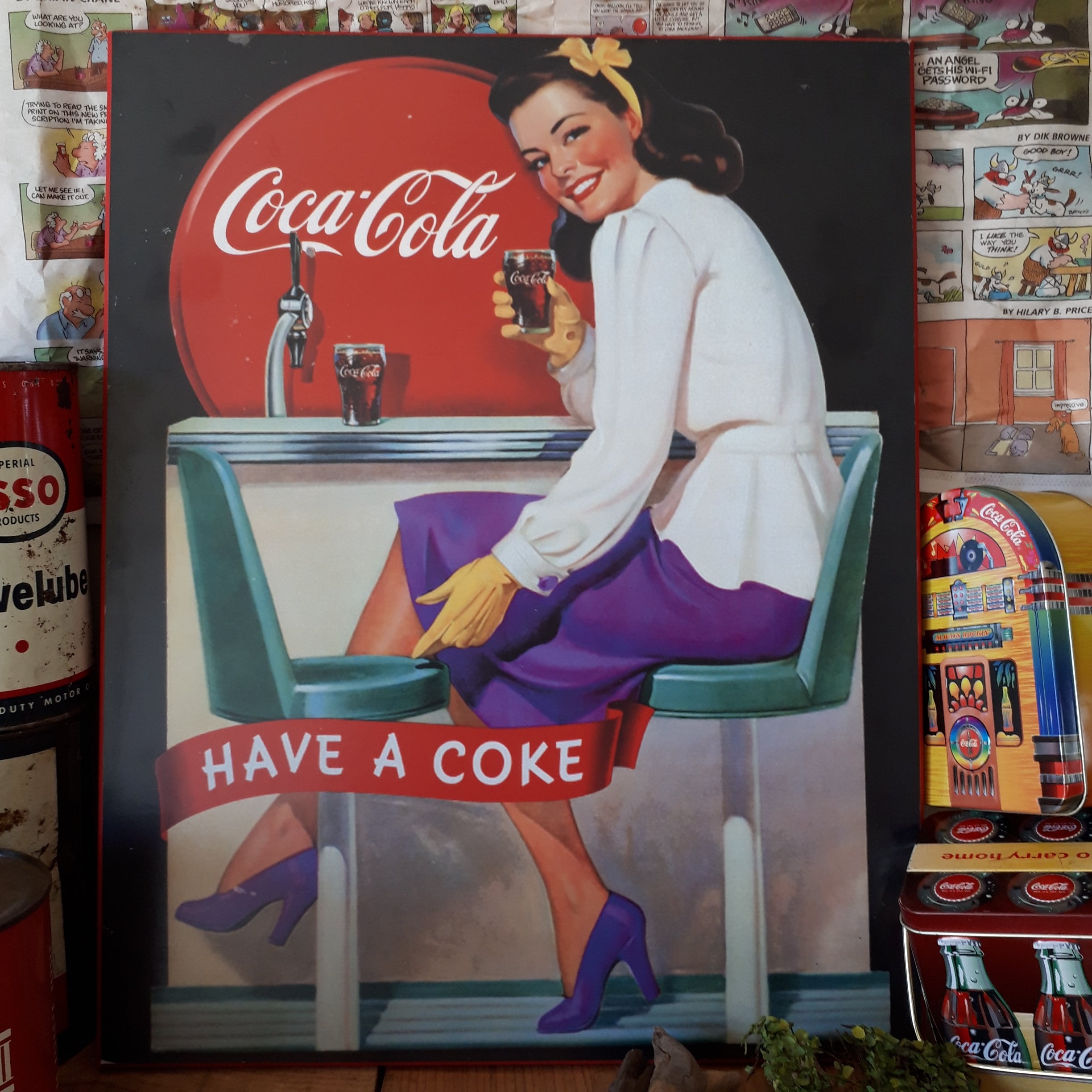 コカ・コーラ 木製看板①☆50㎝ ビンテージ コカコーラ レトロ