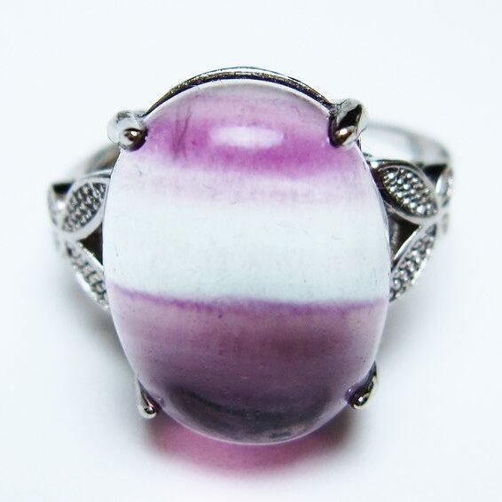 フローライト リング 蛍石 指輪 フリーサイズ 17号 一点物 メール便可 [M便 1/20] 115-7098