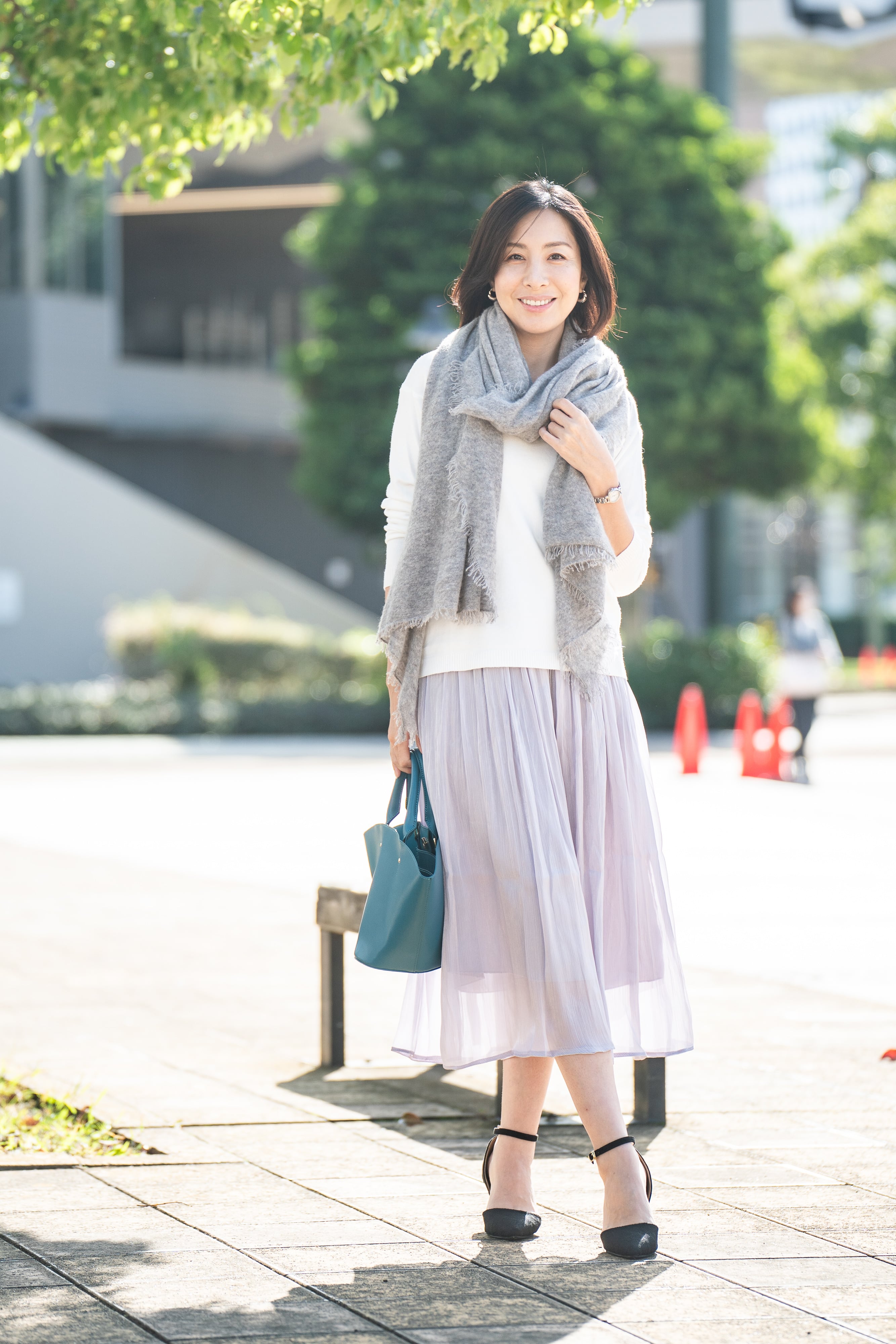 Rokuhara - ロクハラ/ナチュラルグレー カシミヤ100%ストール（無染色