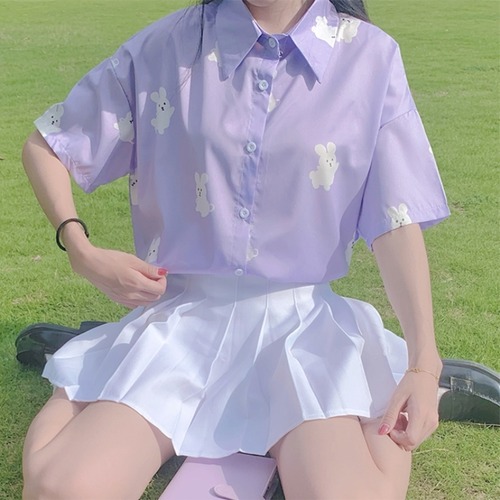✞ きれいめ☆トップス 白プリントシフォンシャツブラウス ホワイト ガーリー ✞ゴスロリ SM ミリ 甘ロリ クラロリ 和ロリ エレガント 黒ロリ 姫ロリ 華ロリ BB-BB9786419
