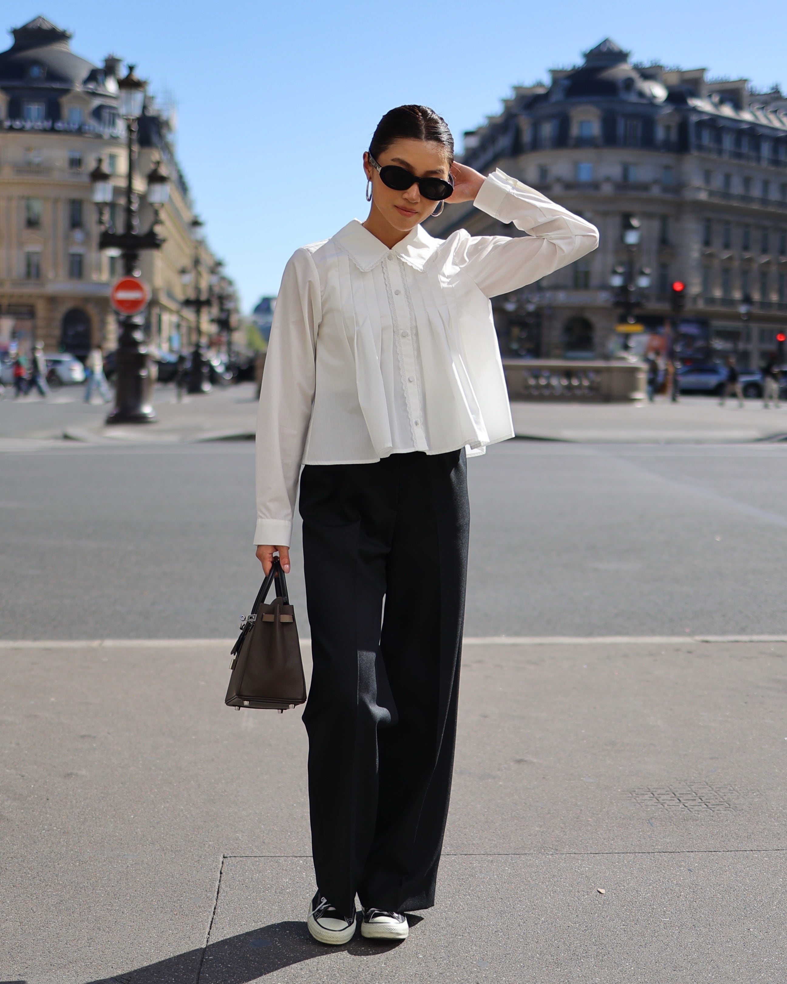 GPS-555 Tuck Long Sleeve Blouse | gypsohila