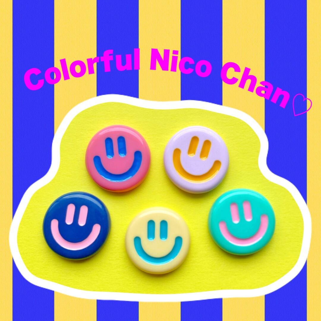 カラフル にこちゃん パーツ 5個