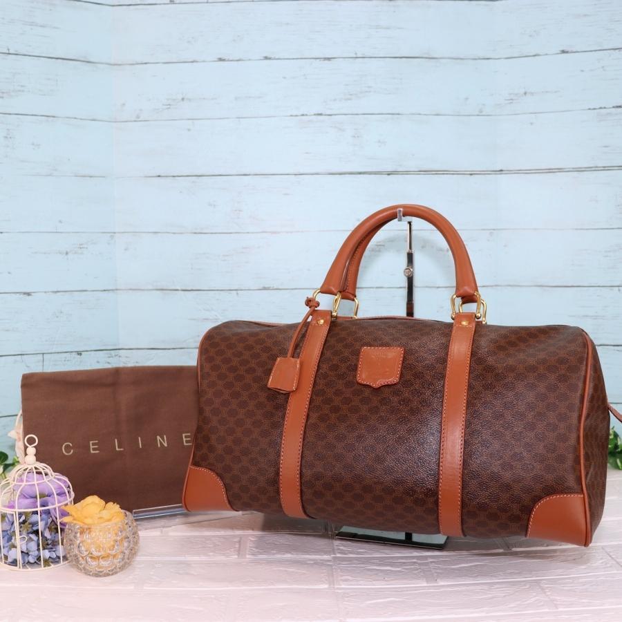 希少極美品 オールドセリーヌ ボストンバッグ マカダム トリオンフ