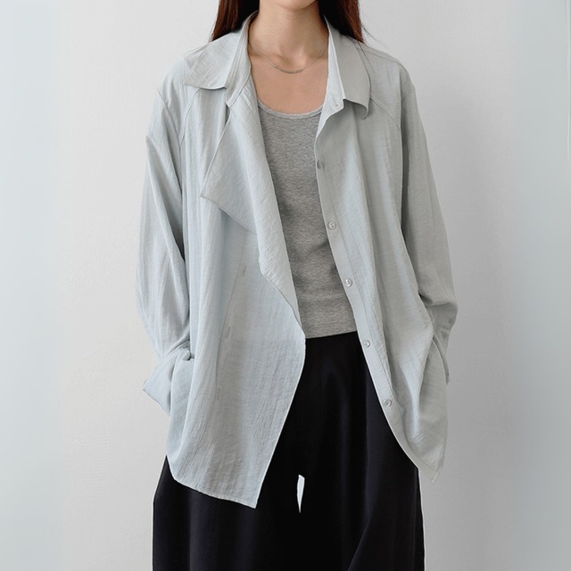 ワイドシルエットアシメヘムシアーシャツ　A01754