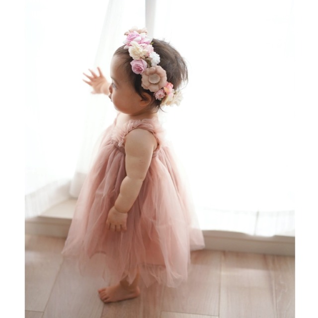 即納②点set　baby tulle dress  pink　一部取寄せ