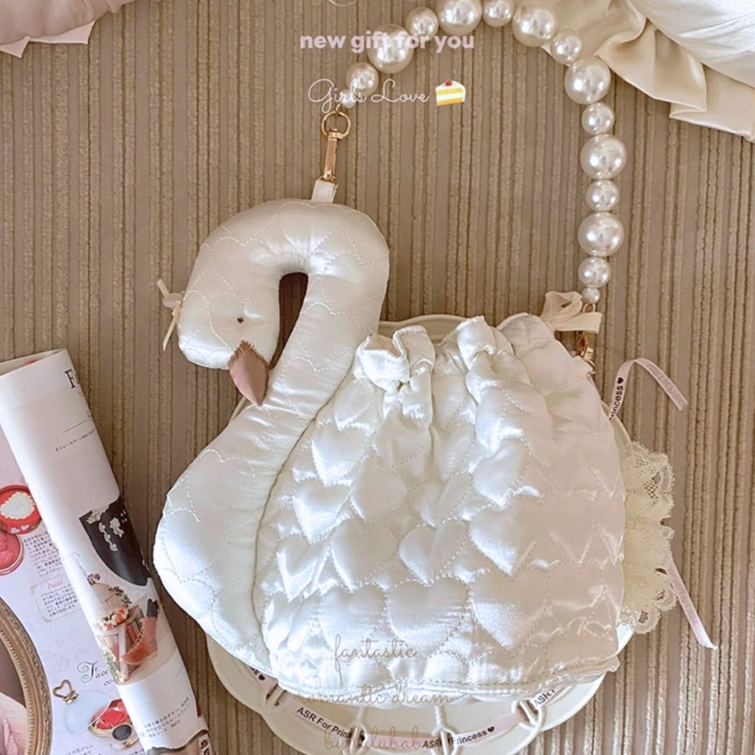 輝きの湖に舞う白鳥バッグ♥LA240