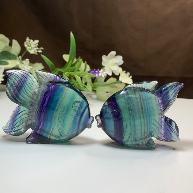 2.海のアニマル♪♪フローライトお魚さん☆ペアセット
