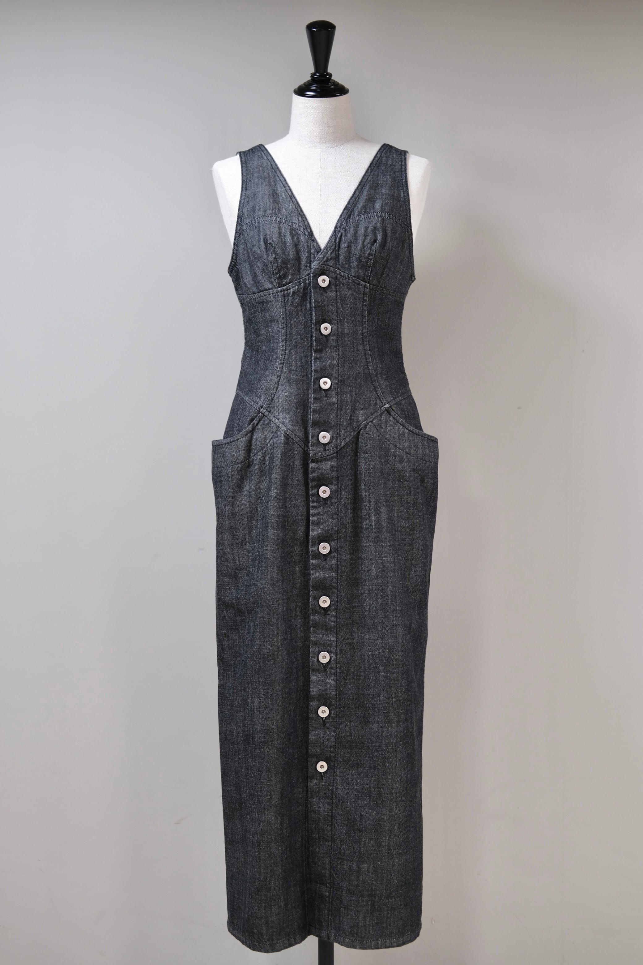 FETICO】Denim sleeveless dress | loop