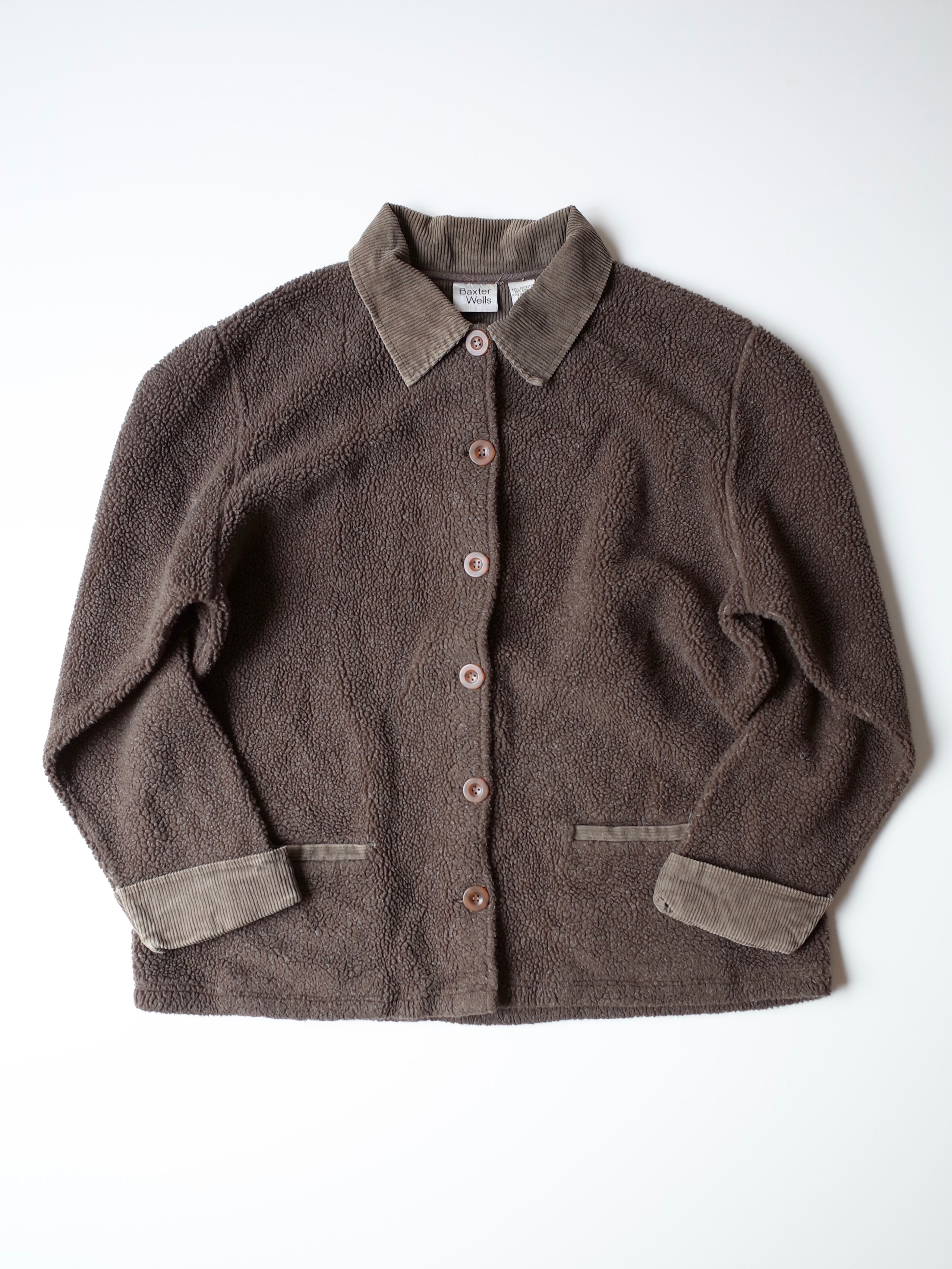 Corduroy collar fleece jacket