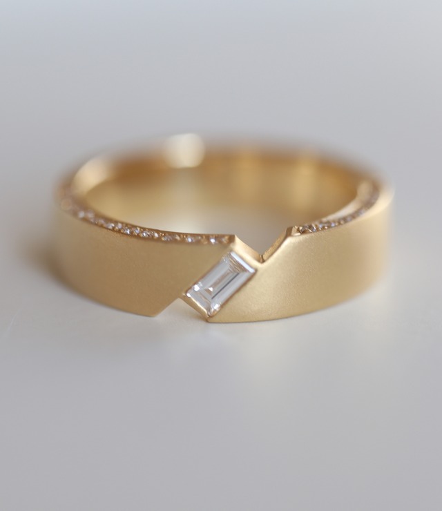 Baguette Diamond Ring Ⅱ K18YG / AL-002