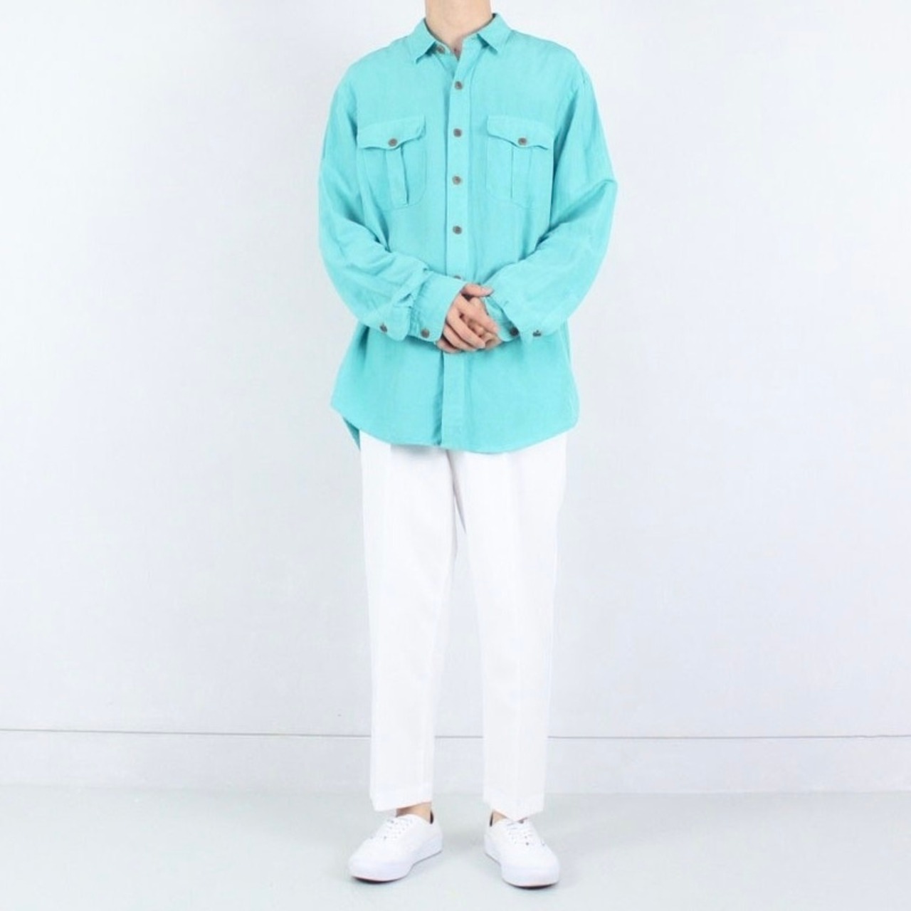 Polo by Ralph Lauren ティファニーブルー シルク×リネン サファリ 