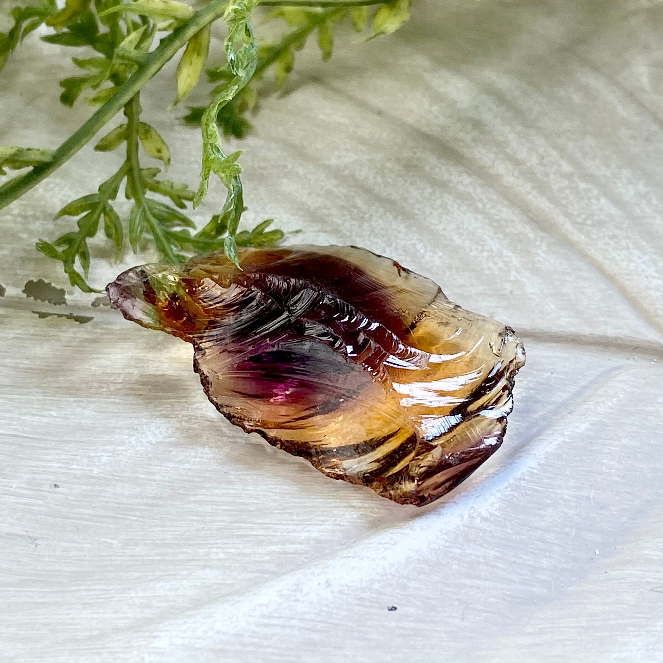 インドネシア産アンダラクリスタル原石 ダンデライオン&パープル バイカラーA