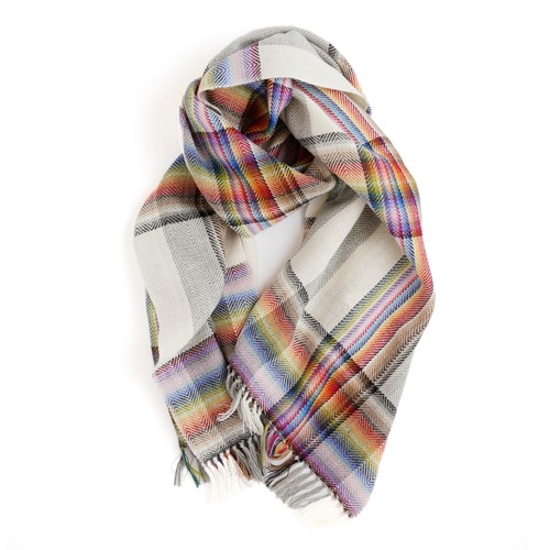 THE INOUE BROTHERS／Multi Coloured Scarf／White