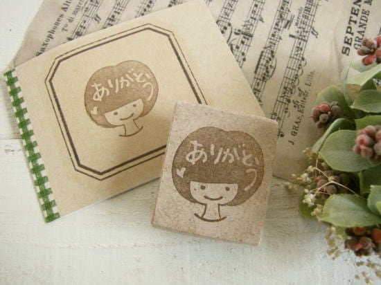 消しゴムはんこ＊ありがとう/ぼん | ハンドメイド雑貨La fleur