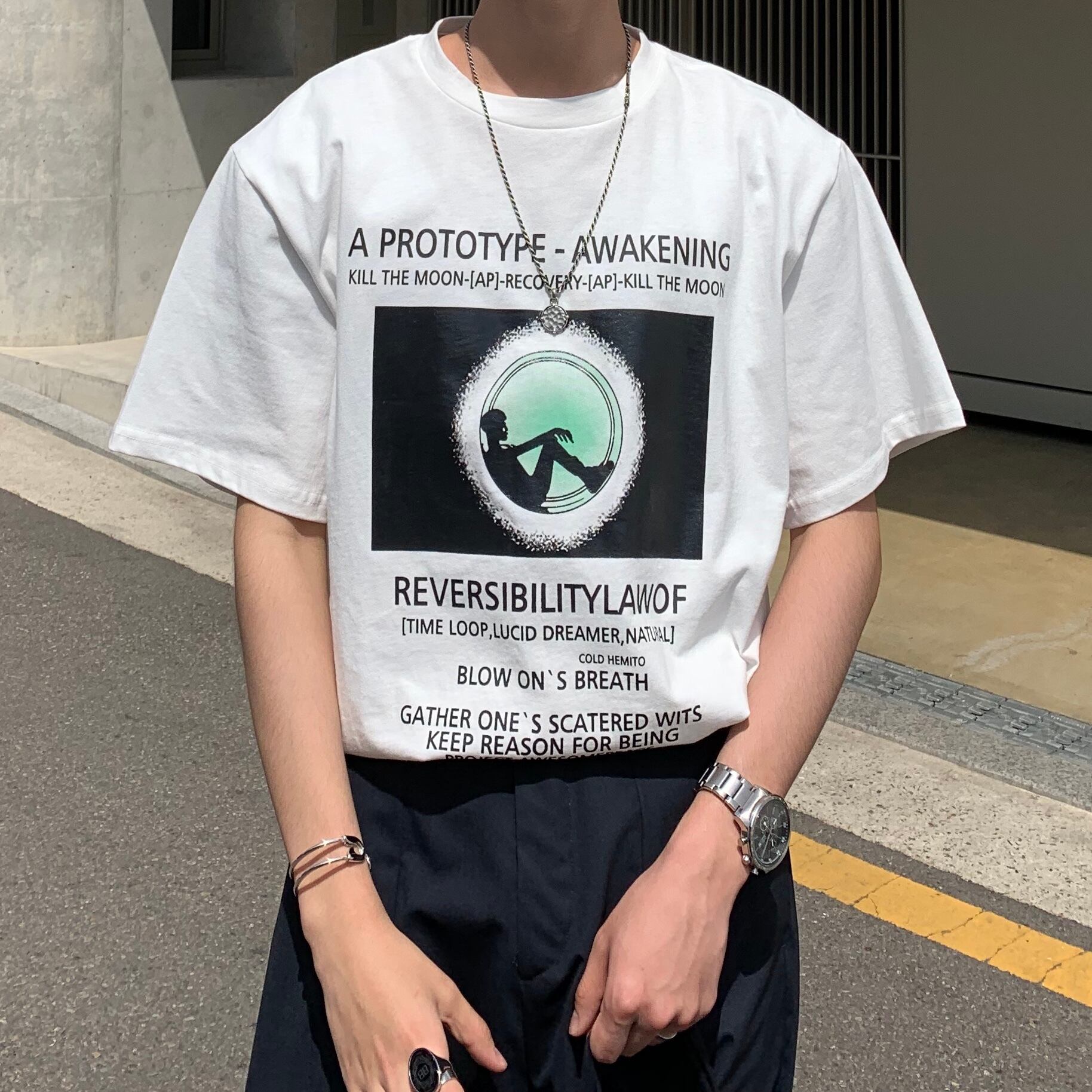 全2色 Tシャツ カットソー プリント カジュアル おしゃれ