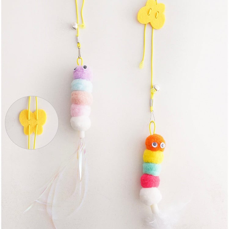 ぶらぶらいもむし 2個セット 猫おもちゃ