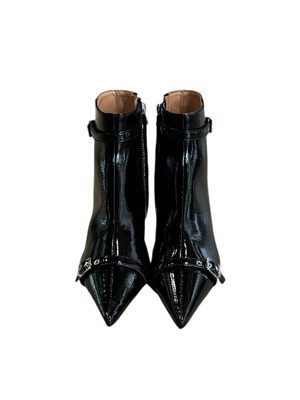 【24AW】GANNI ガニー / EYELETS KITTEN HEEL BOOT NAPLACK