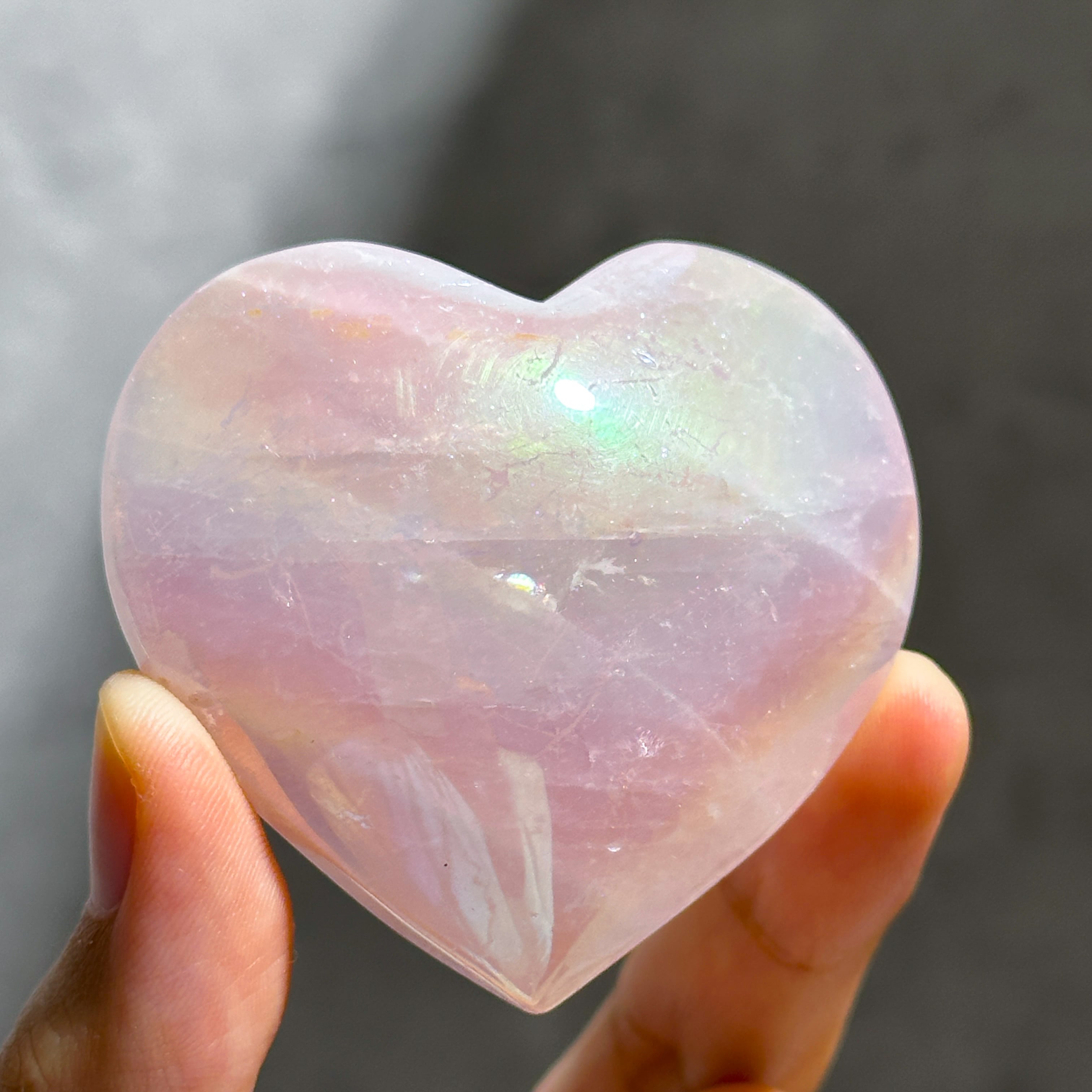 ♡エンジェルオーラローズクォーツ ハート62♡ Angel Aura Rose Quartz ♡天然石・鉱石・パワーストーン