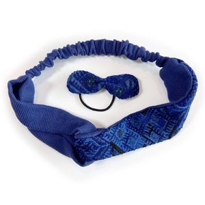 グアテマラ手織り hairband setーblue×blue-1