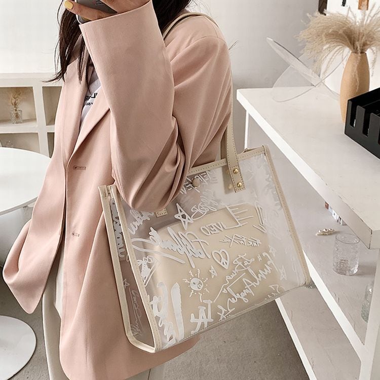 ゼリーバッグ　jelly bag 半透明 トートバッグ ゼリーバッグ クリアバッグ 韓国ファッション