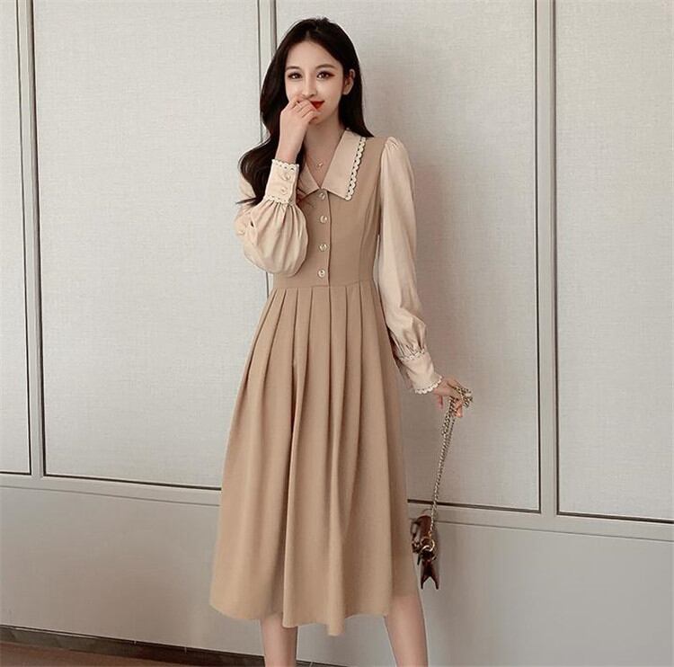 人目を引く美人 春 新作 スリムフィット 長袖 ワンビース トレンド スリム sweet系 気高い