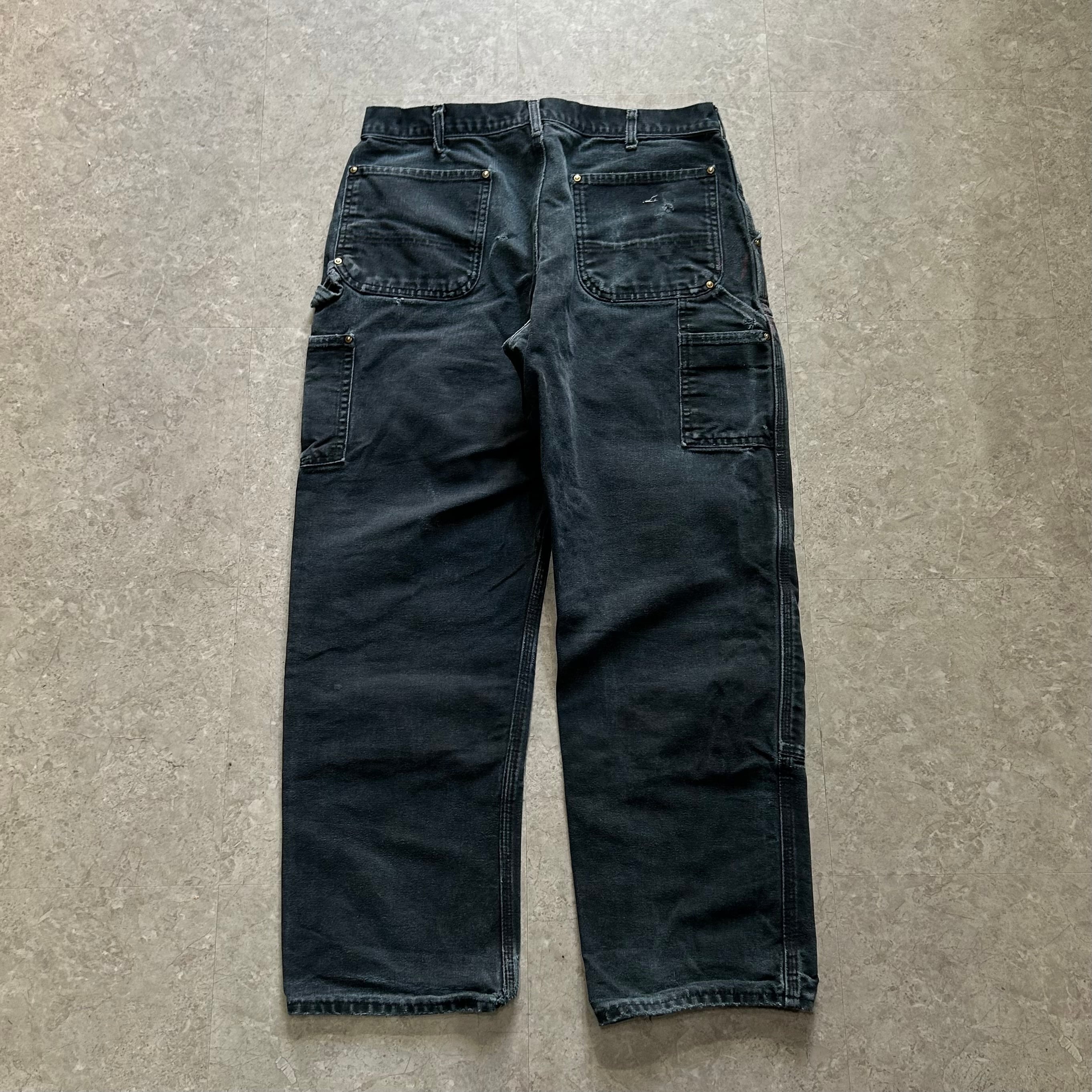 00s~ carhartt double knee フェード ブラック 00s Carhartt double knee duck pants 
