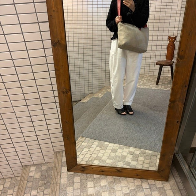 限定品 B.stuff リネンコンビショルダーバッグ