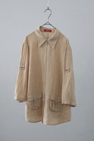 Euro double-zip roll-up sleeve shirt
