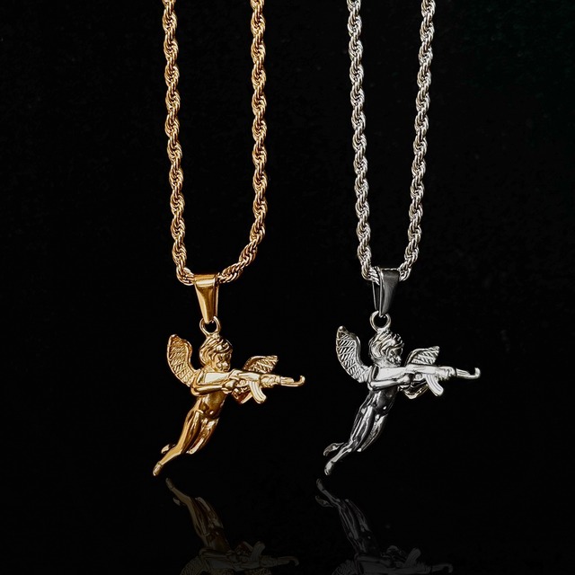 316L Angel Gun Necklace