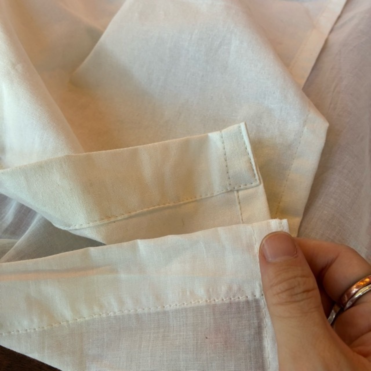 TOPANGA Homefurnishing India Cotton Voil&Sheeting double curtain　インド　コットンボイル＆シーチングダブルカーテン　110×240cm　ホワイト　白　綿　ナチュラル　間仕切り　掃き出し窓　レースカーテン　ドレープカーテン　2重　中厚　カーテンポール　暖簾
